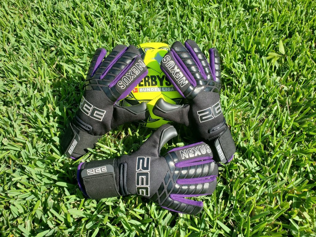 Nexus Goalkeeper Gloves by ZEE - 4mm German Contact Latex and removable finger saves