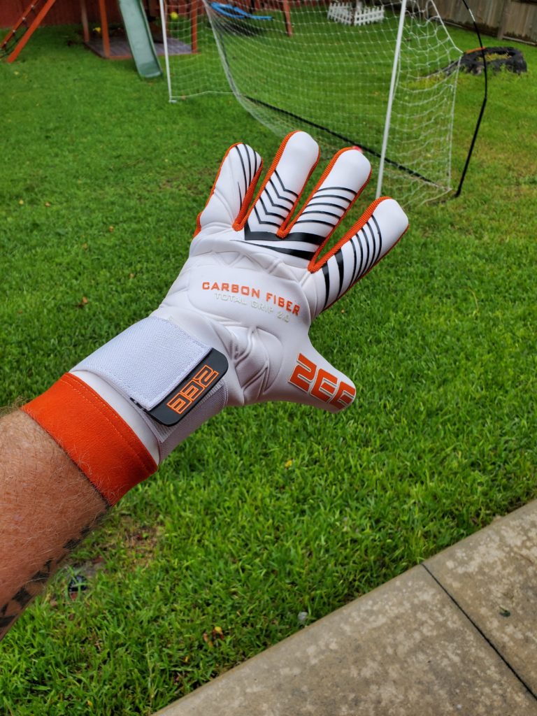 ZEE Carbon Fiber 2.0 Total Grip Goalkeeper Gloves 4mm German Contact Latex